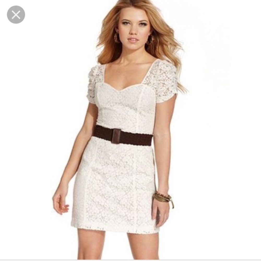 Guess💥White Lace Dress with Belt